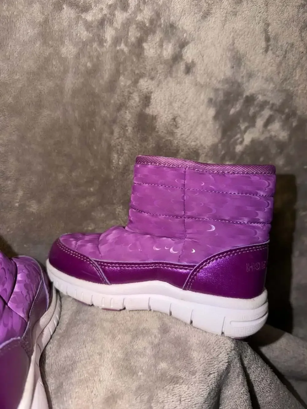 Hobibear Kids Purple Winter Snow Boots Warm Lined Ankle Boots